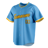 Custom Blue & Yellow Colors Design Sports Baseball Jersey BB01MB022012