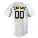 Custom White & Navy Blue Colors Design Sports Baseball Jersey BB01MB030218