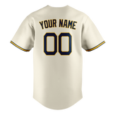 Custom Cream & Navy Blue Colors Design Sports Baseball Jersey BB01MB040518