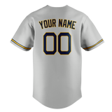 Custom Silver & Navy Blue Colors Design Sports Baseball Jersey BB01MB050418