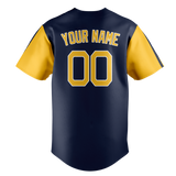 Custom Navy Blue & Yellow Colors Design Sports Baseball Jersey BB01MB061812