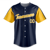 Custom Navy Blue & Yellow Colors Design Sports Baseball Jersey BB01MB061812