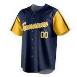 Custom Navy Blue & Yellow Colors Design Sports Baseball Jersey BB01MB061812