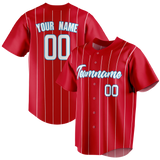 Custom Red & White Colors Design Sports Baseball Jersey