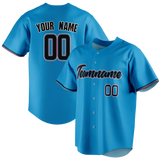 Custom Blue & Black Colors Design Sports Baseball Jersey