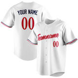 Custom White & Red Colors Design Sports Baseball Jersey BB01MT010209