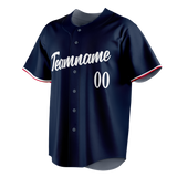 Custom Navy Blue & White Colors Design Sports Baseball Jersey BB01MT021802