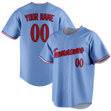 Custom Light Blue & Red Colors Design Sports Baseball Jersey BB01MT032109