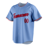 Custom Light Blue & Red Colors Design Sports Baseball Jersey BB01MT032109