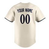 Custom Cream & Navy Blue Colors Design Sports Baseball Jersey BB01MT050518