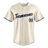 Custom Cream & Navy Blue Colors Design Sports Baseball Jersey BB01MT050518