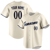 Custom Cream & Navy Blue Colors Design Sports Baseball Jersey BB01MT050518