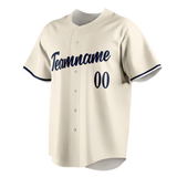 Custom Cream & Navy Blue Colors Design Sports Baseball Jersey BB01MT050518