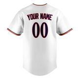 Custom White & Navy Blue Colors Design Sports Baseball Jersey BB01MT060218