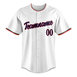 Custom White & Navy Blue Colors Design Sports Baseball Jersey BB01MT060218