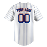 Custom White & Navy Blue Colors Design Sports Baseball Jersey BB01NYM010218