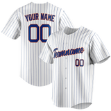 Custom White & Navy Blue Colors Design Sports Baseball Jersey BB01NYM010218