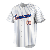 Custom White & Navy Blue Colors Design Sports Baseball Jersey BB01NYM010218