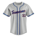 Custom Silver & Royal Blue Colors Design Sports Baseball Jersey BB01NYM040419