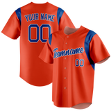 Custom Orange & Royal Blue Colors Design Sports Baseball Jersey