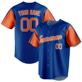 Custom Royal Blue & Orange Colors Design Sports Baseball Jersey