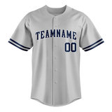 Custom Silver & Navy Blue Colors Design Sports Baseball Jersey BB01NYY020418