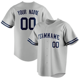 Custom Silver & Navy Blue Colors Design Sports Baseball Jersey BB01NYY020418