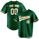 Custom Kelly Green & White Colors Design Sports Baseball Jersey