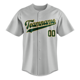 Custom Silver & Kelly Green Colors Design Sports Baseball Jersey BB01OA040415