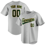 Custom Silver & Kelly Green Colors Design Sports Baseball Jersey BB01OA040415