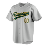 Custom Silver & Kelly Green Colors Design Sports Baseball Jersey BB01OA040415