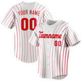 Custom White & Red Colors Design Sports Baseball Jersey BB01PP010209