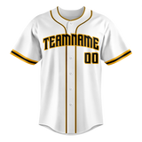 Custom White & Gold Colors Design Sports Baseball Jersey BB01PP010213