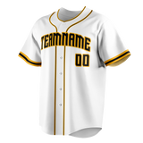 Custom White & Gold Colors Design Sports Baseball Jersey BB01PP010213