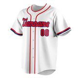 Custom White & Red Colors Design Sports Baseball Jersey BB01PP020209