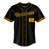 Custom Black & Gold Colors Design Sports Baseball Jersey BB01PP030113