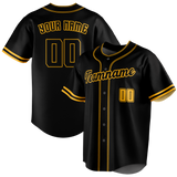 Custom Black & Gold Colors Design Sports Baseball Jersey