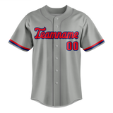 Custom Gray & Red Colors Design Sports Baseball Jersey BB01PP030309