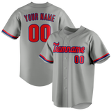 Custom Gray & Red Colors Design Sports Baseball Jersey BB01PP030309