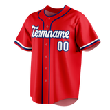 Custom Red & White Colors Design Sports Baseball Jersey BB01PP040902