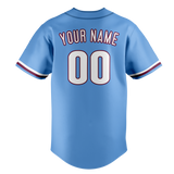 Custom Light Blue & Maroon Colors Design Sports Baseball Jersey BB01PP052108