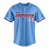 Custom Light Blue & Maroon Colors Design Sports Baseball Jersey BB01PP052108