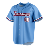 Custom Light Blue & Maroon Colors Design Sports Baseball Jersey BB01PP052108