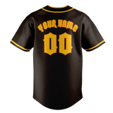 Custom Brown & Gold Colors Design Sports Baseball Jersey BB01SDP030713