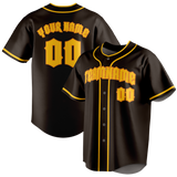 Custom Brown & Gold Colors Design Sports Baseball Jersey