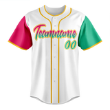 Custom White & Pink Colors Design Sports Baseball Jersey BB01SDP040225