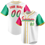 Custom White & Pink Colors Design Sports Baseball Jersey