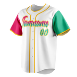 Custom White & Pink Colors Design Sports Baseball Jersey BB01SDP040225