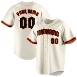 Custom Cream & Orange Colors Design Sports Baseball Jersey