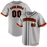 Custom Gray & Orange Colors Design Sports Baseball Jersey